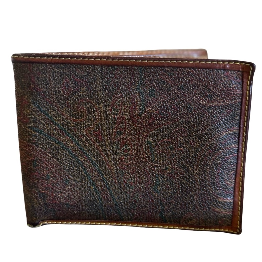 Etro Milano Italy Vintage (good) Burgundy Paisley Men's Bifold Wallet